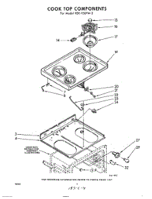 04 - Cook Top parts for Whirlpool RDE950PW2 / from AppliancePartsPros.com