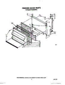 06 - Freezer Door parts for Whirlpool Refrigerator RT14CKXVL12 / from AppliancePartsPros.com