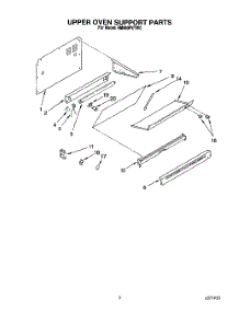 03 - Upper Oven Support parts for Whirlpool Range RM980PXYN0 / from AppliancePartsPros.com