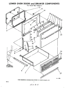08 - Lower Oven Door And Drawer parts for Whirlpool RDE9600W2 / from AppliancePartsPros.com