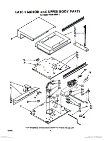 04 - Latch Motor And Upper Body parts for Whirlpool RGM1880P1 / from AppliancePartsPros.com