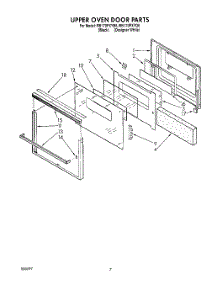 04 - Upper Oven Door parts for Whirlpool Oven RB170PXYQ6 / from AppliancePartsPros.com
