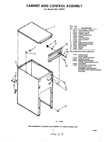 05 - Cabinet And Control, Lit / Optional parts for Whirlpool SAC100W0 / from AppliancePartsPros.com