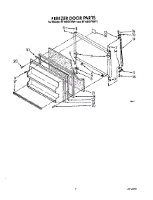 06 - Freezer Door parts for Whirlpool Refrigerator RT14DCXVG11 / from AppliancePartsPros.com