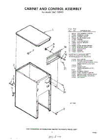 05 - Cabinet And Control , Lit / Optional parts for Whirlpool SAC100W2 / from AppliancePartsPros.com