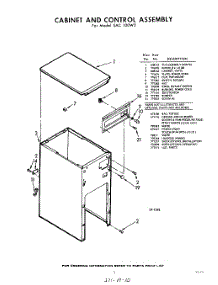 05 - Cabinet And Control , Lit / Optional parts for Whirlpool SAC100W3 / from AppliancePartsPros.com