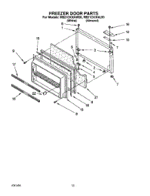 08 - Freezer Door parts for Whirlpool Oven RB21CKXAL00 / from AppliancePartsPros.com