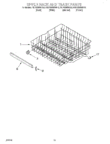 10 - Upper Rack And Track parts for Kitchenaid Dishwasher KUDG25SHBT0 / from AppliancePartsPros.com