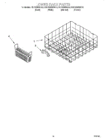 11 - Lower Rack parts for Kitchenaid Dishwasher KUDG25SHBT0 / from AppliancePartsPros.com