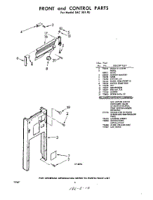05 - Front And Control , Lit / Optional parts for Whirlpool SAC301P0 / from AppliancePartsPros.com