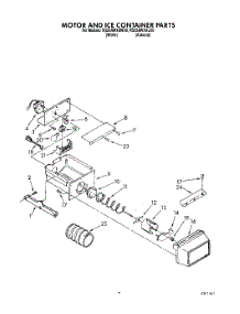 05 - Motor And Ice Container parts for Whirlpool Refrigerator RS25AWXAL00 / from AppliancePartsPros.com