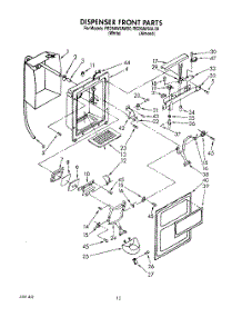 08 - Dispenser Front parts for Whirlpool Refrigerator RS25AWXAL00 / from AppliancePartsPros.com
