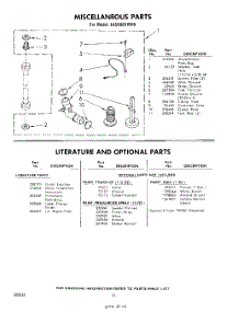 10 - Miscellaneous , Literature And Optional parts for Whirlpool Washer LA5600XKW0 / from AppliancePartsPros.com
