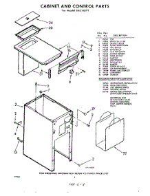 05 - Cabinet And Control parts for Whirlpool SAC401P1 / from AppliancePartsPros.com