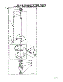 09 - Brake And Drive Tube parts for Whirlpool Washer LSR6244AN0 / from AppliancePartsPros.com