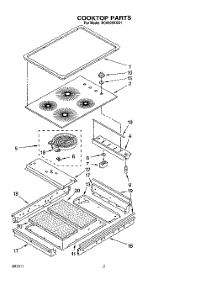 02 - Section parts for Whirlpool Cooktop RC8600XXQ1 / from AppliancePartsPros.com