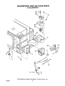 08 - Magnetron And Air Flow parts for Whirlpool Range RM996PXVN4 / from AppliancePartsPros.com
