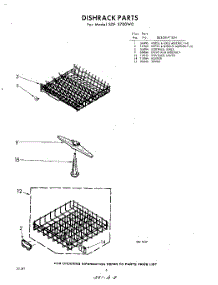 08 - Dish Rack parts for Whirlpool SDF3700W0 / from AppliancePartsPros.com