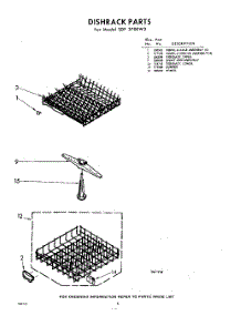08 - Dishrack parts for Whirlpool SDF3700W2 / from AppliancePartsPros.com