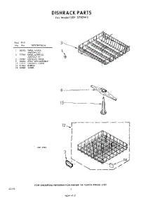08 - Dish Rack parts for Whirlpool SDF3700W5 / from AppliancePartsPros.com