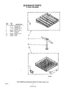 08 - Dish Rack parts for Whirlpool Dishwasher SHF3800W0 / from AppliancePartsPros.com