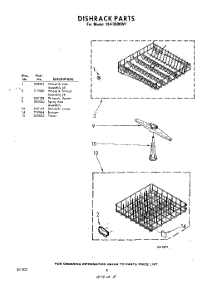 08 - Dish Rack parts for Whirlpool Dishwasher SHF3800W1 / from AppliancePartsPros.com