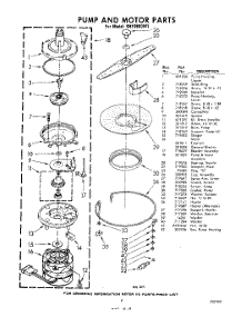 09 - Pump And Motor parts for Whirlpool Dishwasher SHF3800W1 / from AppliancePartsPros.com