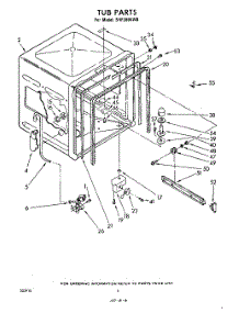 06 - Tub parts for Whirlpool Dishwasher SHF3804W0 / from AppliancePartsPros.com
