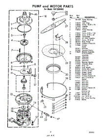 08 - Pump And Motor parts for Whirlpool Dishwasher SHF3804W0 / from AppliancePartsPros.com
