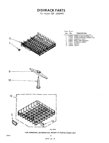 08 - Dish Rack parts for Whirlpool SDF4500W0 / from AppliancePartsPros.com