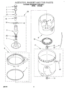 03 - Agitator, Basket And Tub parts for Whirlpool Washer RAX5133AW1 / from AppliancePartsPros.com