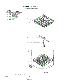 08 - Dish Rack parts for Whirlpool SDF4500W3 / from AppliancePartsPros.com