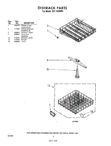 08 - Dish Rack parts for Whirlpool SDF4500W4 / from AppliancePartsPros.com