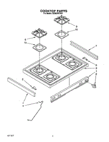04 - Cooktop parts for Whirlpool Range SE960PEYN2 / from AppliancePartsPros.com