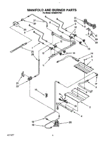 06 - Manifold And Burner, Lit / Optional parts for Whirlpool Range SE960PEYN2 / from AppliancePartsPros.com