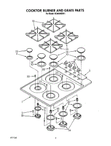 02 - Cooktop, Burner And Grate parts for Whirlpool Cooktop SC8630EXB1 / from AppliancePartsPros.com