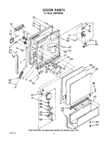 04 - Door parts for Whirlpool Dishwasher SHF5584P0 / from AppliancePartsPros.com