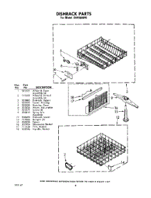 08 - Dishrack parts for Whirlpool Dishwasher SHF5584P0 / from AppliancePartsPros.com