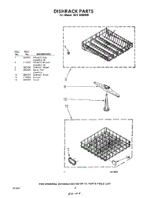 08 - Dish Rack parts for Whirlpool Dishwasher SHF5800W0 / from AppliancePartsPros.com