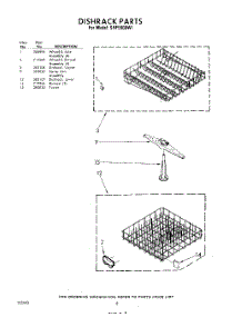 08 - Dish Rack parts for Whirlpool Dishwasher SHF5800W1 / from AppliancePartsPros.com