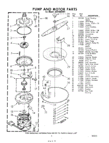 09 - Pump And Motor parts for Whirlpool Dishwasher SHF5800W1 / from AppliancePartsPros.com
