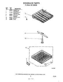 08 - Dish Rack parts for Whirlpool SDF5000W6 / from AppliancePartsPros.com