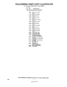 04 - Parts Not Illustrated parts for Whirlpool RYE37802 / from AppliancePartsPros.com