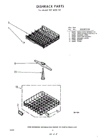 08 - Dish Rack parts for Whirlpool SDF6000W1 / from AppliancePartsPros.com