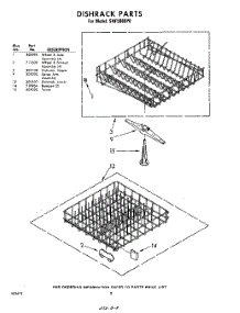 08 - Dish Rack parts for Whirlpool Dishwasher SHF5880P0 / from AppliancePartsPros.com