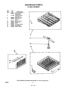 08 - Dish Rack parts for Whirlpool Dishwasher SHF5884P0 / from AppliancePartsPros.com