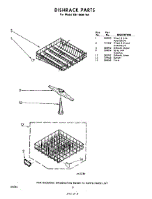 08 - Dish Rack parts for Whirlpool SDF6000W4 / from AppliancePartsPros.com