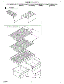 05 - Shelf parts for Whirlpool Refrigerator RT14DKYAW02 / from AppliancePartsPros.com