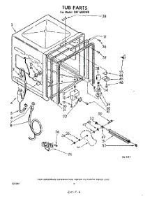 06 - Tub parts for Whirlpool Dishwasher SHF6000W0 / from AppliancePartsPros.com