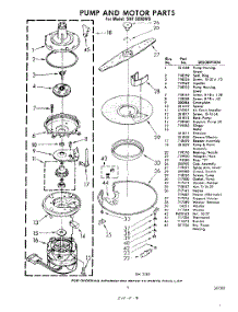 09 - Pump And Motor parts for Whirlpool Dishwasher SHF6000W0 / from AppliancePartsPros.com